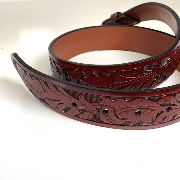 1979 Indiana Metal Craft Belt Buckle Alaska w/Tooled Leather Belt EXC! - Picture 8 of 9